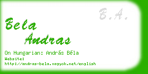bela andras business card